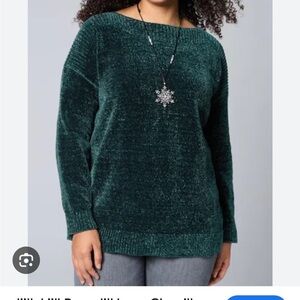 Pure Jill Luxe chenille pullover teal color